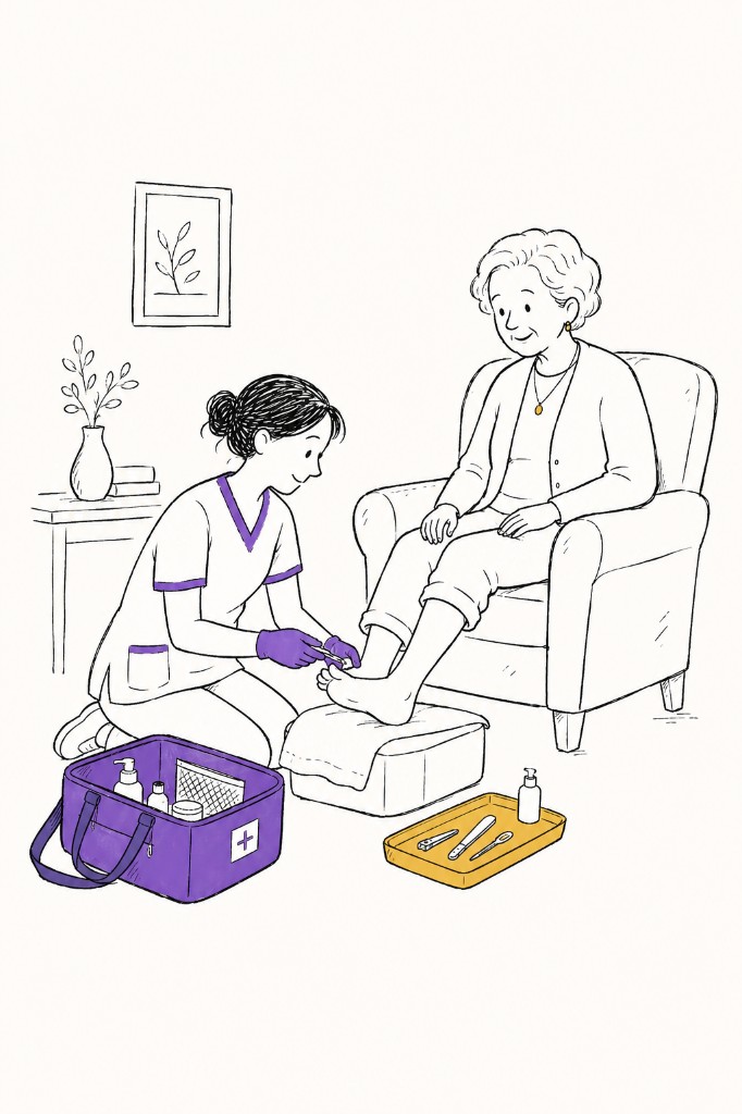 Soins podologiques professionnels en établissement de soins